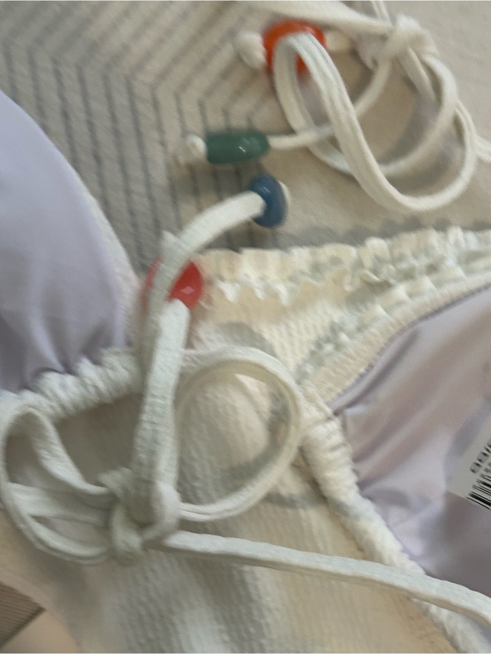 NWT Shoshanna beaded Bikini Top & bottom set white sz xl /Dd 2pc swimwear - Picture 8 of 13
